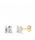Pendientes Beckham, Cristiano Ronaldo. Pendientes de hombre, modelo Oslo 18K 4 garras 5mm - Circonita princesa cuadrada