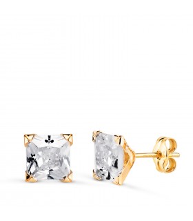 Pendientes Beckham, Cristiano Ronaldo. Pendientes de hombre, modelo Oslo 18K 4 garras 7mm - Circonita princesa cuadrada