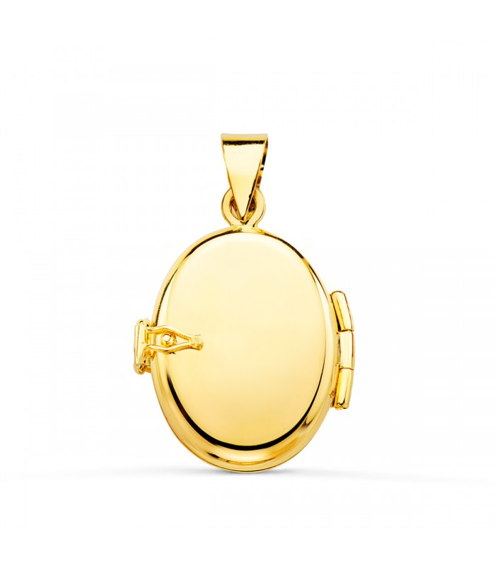 Pendentif Porte Photos Ovale floral Or Jaune 18 K 18 MM