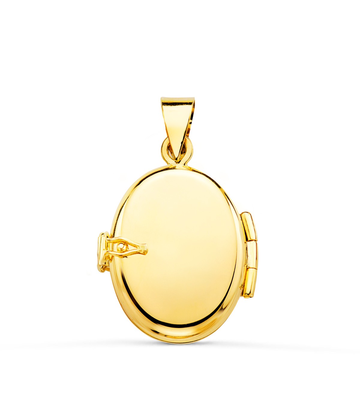 Pendentif Porte Photos Ovale floral Or Jaune 18 K 18 MM