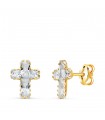 Ohrringe Männer Kreuz 18K Zirkonia