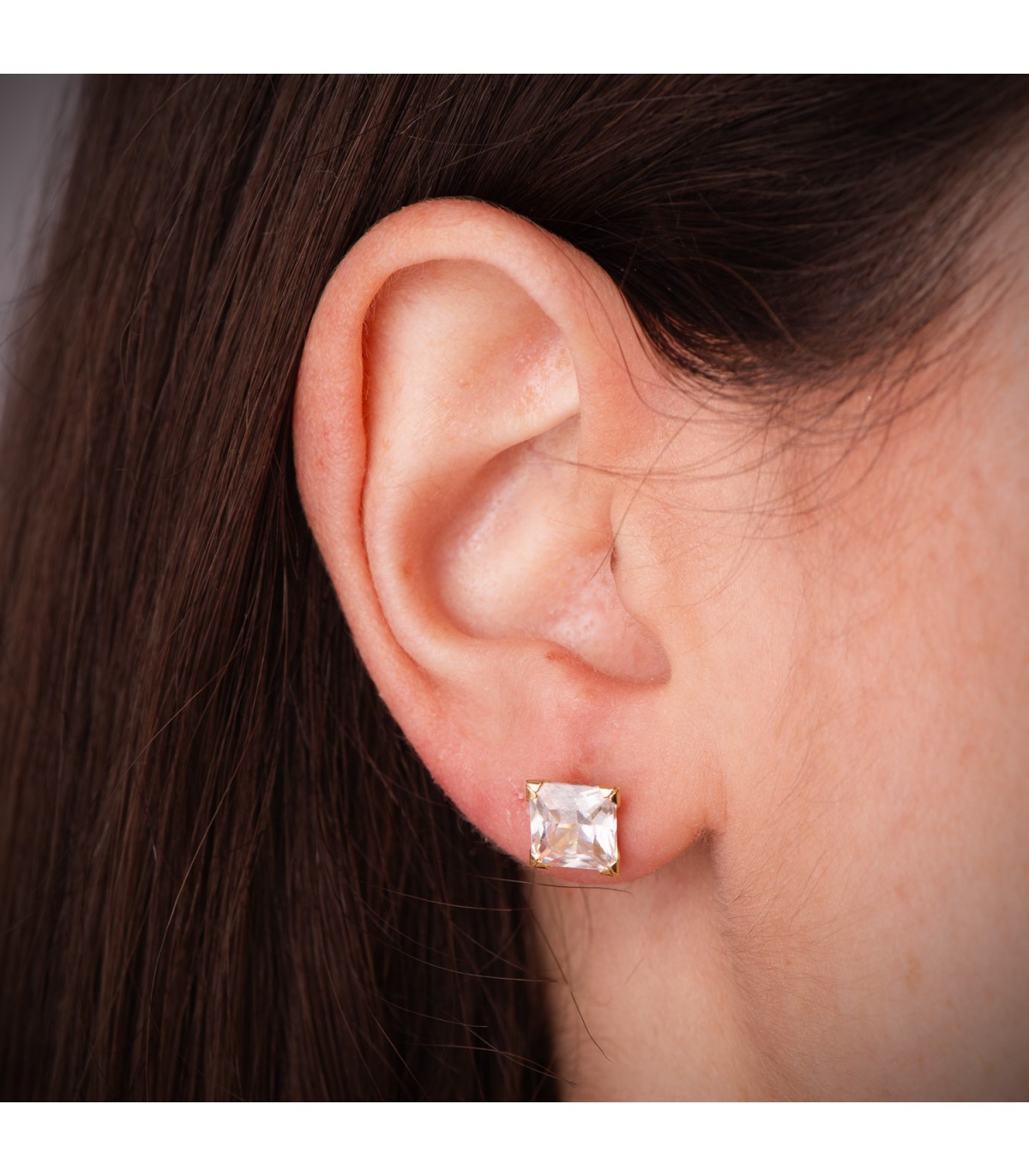 Pendientes Beckham, Cristiano Ronaldo. Pendientes de hombre, modelo Oslo 18K 4 garras 7mm - Circonita princesa cuadrada