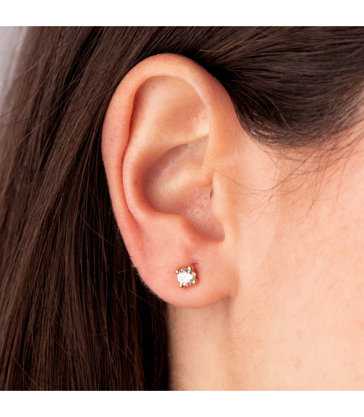 Boucles d'oreilles puces Alina Or jaune 18K 4mm