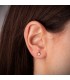 Pendientes Alina 3mm Oro blanco 18 Kt. Dormilonas bebé circonitas 4 garras. Cierre rosca.