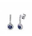 Boucles d'oreilles Pavé Saphir 0.66 ct. Or Blanc 18K