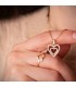 Ciondolo Love Heart oro giallo 18kt Zirconi, motivo cuore, look romantico, regalo di amore