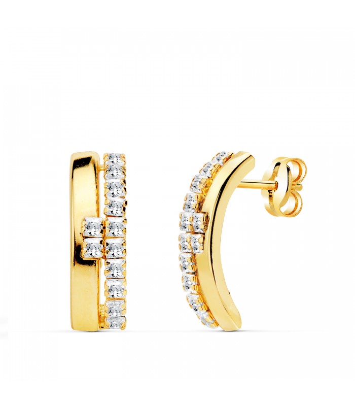 Boucles d'oreilles Bandes Texas Or Jaune 18K