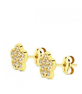 Orecchini a bottone fiore con zirconi, ideale donna e ragazza, 7 mm - Dasha