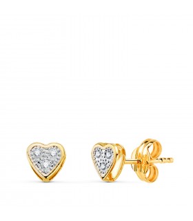 Boucles d'oreilles Or Bicolore 18K Annalisa 5mm. Boucles d'oreilles en or fille, boucles d'oreilles femme petites.