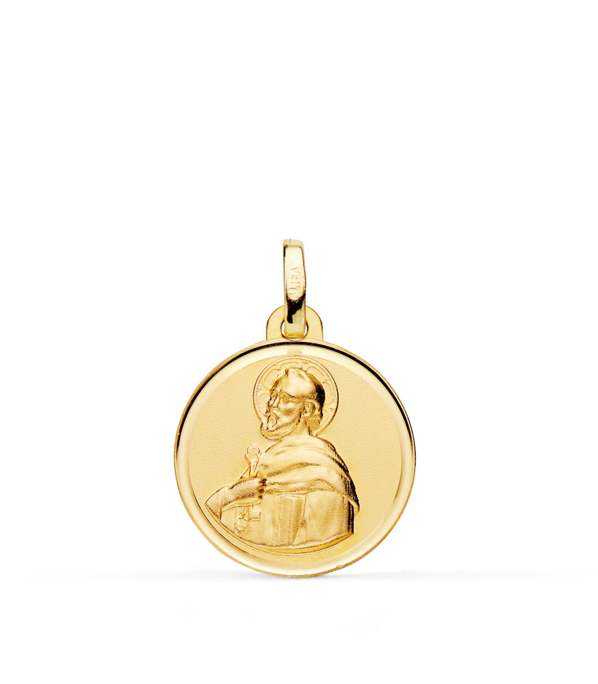 Médaille Saint Pierre Or 18K 18mm Biseau - Médailles de Baptême