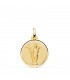 Medalla Santa Elena Oro 18K 18mm Bisel. Medallas de oro religiosas de fabricación artesanal.