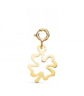 Charm oro giallo 18kt portafortuna quadrifoglio. Ciondoli per donna.