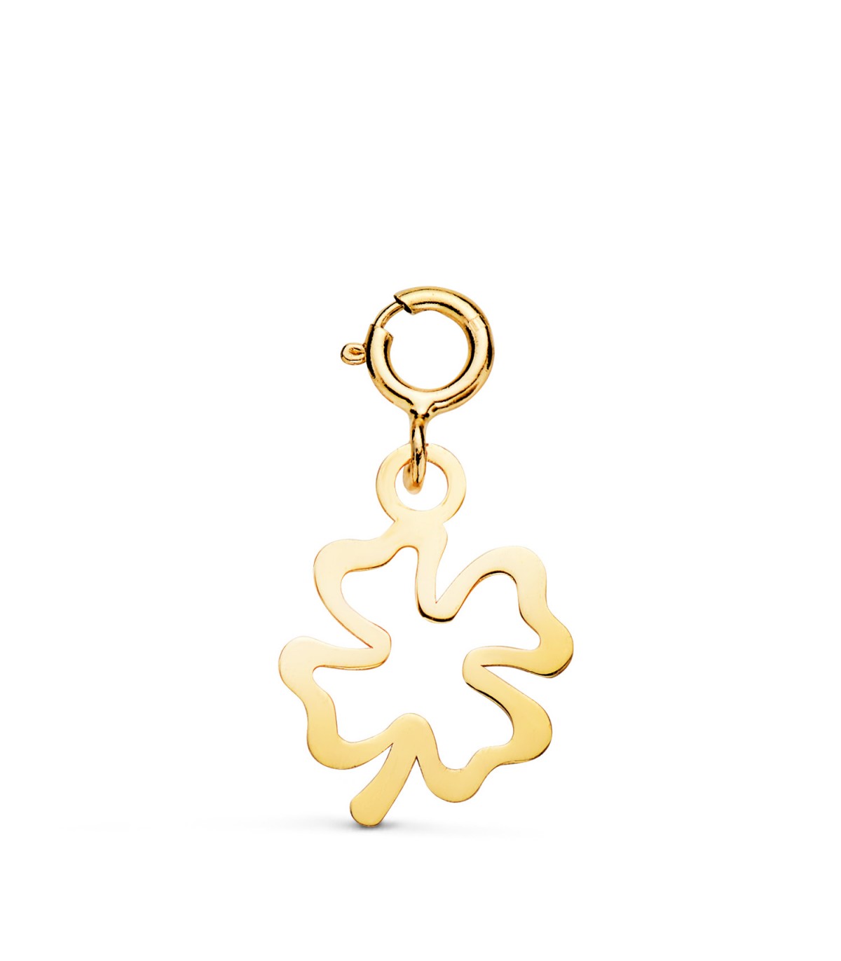 Charm oro giallo 18kt portafortuna quadrifoglio. Ciondoli per donna.