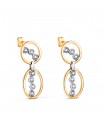 Pendientes Largos Isabella Oro Bicolor 18K