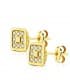 Ohrstecker Quadrat Gold 750 18K, mit Zirkonia-Stein, 7 mm.