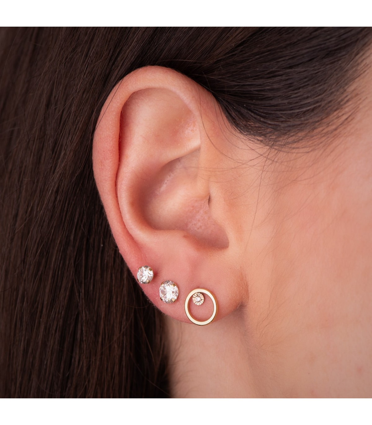 Orecchini Irma da donna. Piercings per l'orecchio 18 carati.