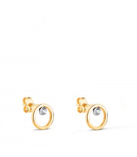 Orecchini Irma Oro bicolore 18kt. Orecchini piccoli, forma a cerchio.