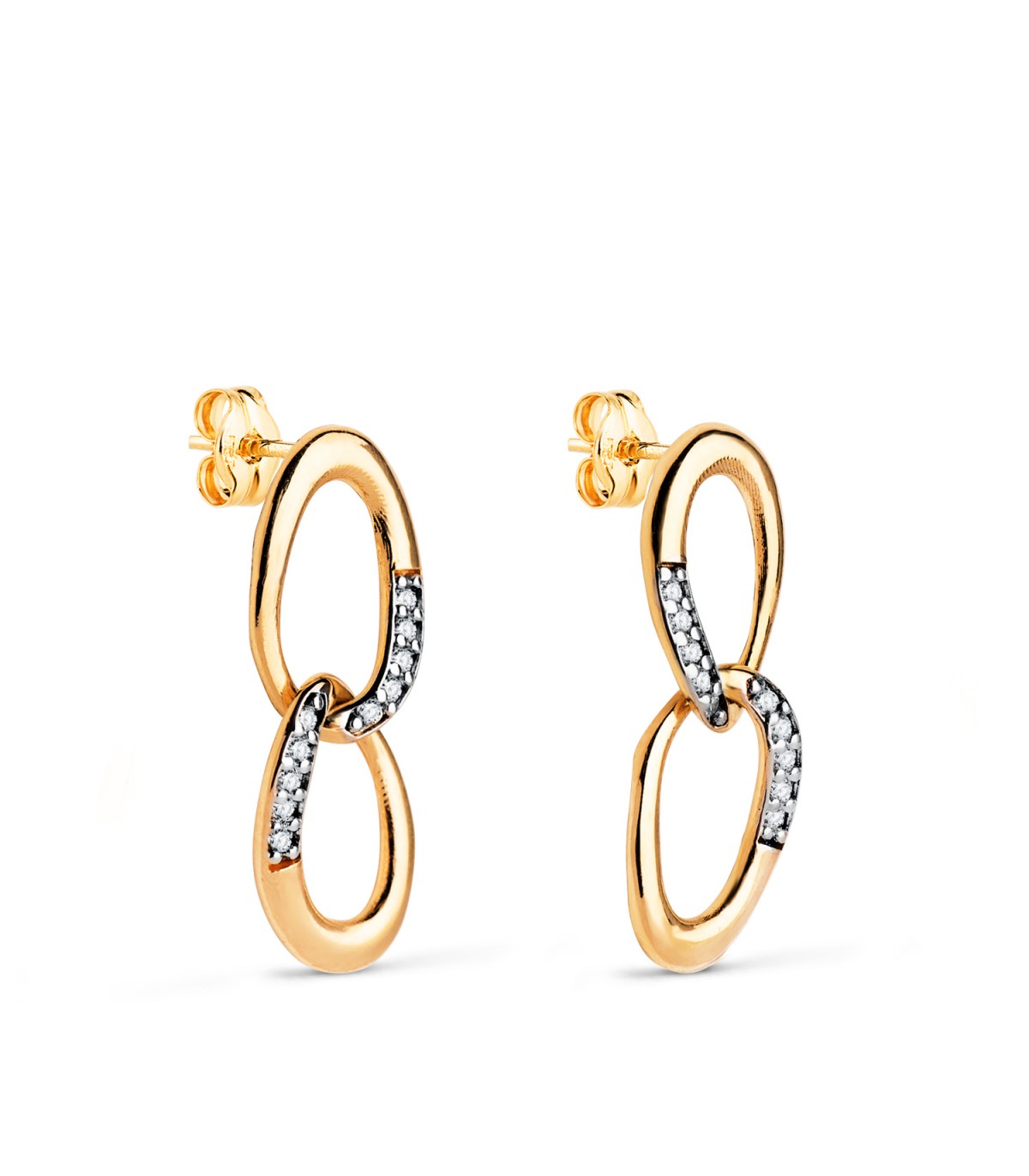 Orecchini pendenti Nadia Oro bicolore 18kt