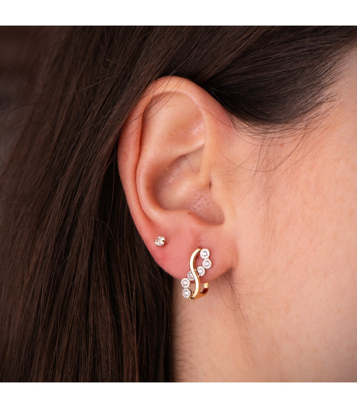 Pendientes mujer y pendientes de oro. Modelo Montuiri oro 18 kilates 750/1000.