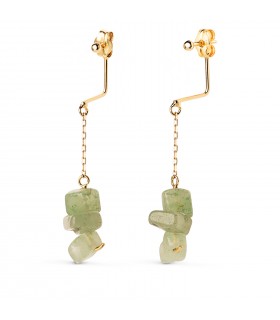 Orecchini Oro 18kt Gamora pietre verde. Gioielli da donna, acquista online. Orecchini moderni.