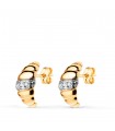 Pendientes Croissant Oro bicolor 18K