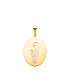Medaglia Madonna con bambino Oro 18 kt Madreperla. Ciondoli per nascita, battessimo o Comunione.