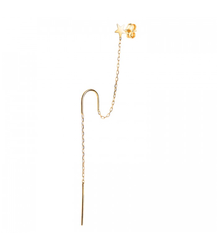 Boucle d'oreille Monaco Or Jaune 18K. Boucles d'oreilles modernes femme.