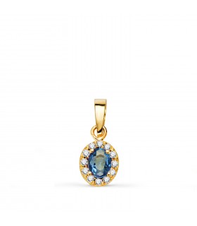 Ciondolo donna Bruma azzurro oro 18kt. Ciondoli da donne in oro con pietre colorate.