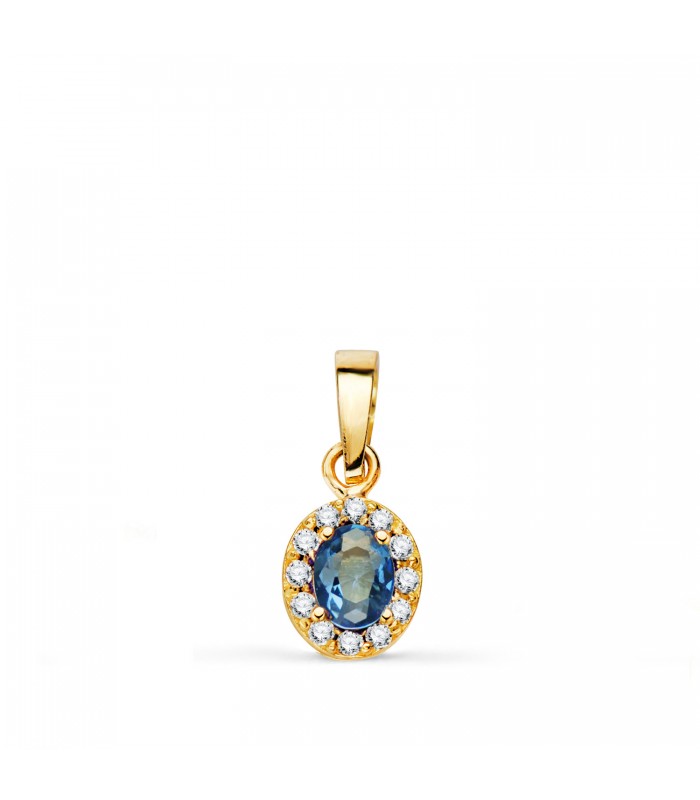 Colgante mujer Bruma azul oro 18k | Colgantes de mujer, piedras de colores