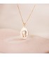 Medalla Nácar Virgen Niña Oval Oro 18 K 21 mm - medallas para comunión - colgante personalizable