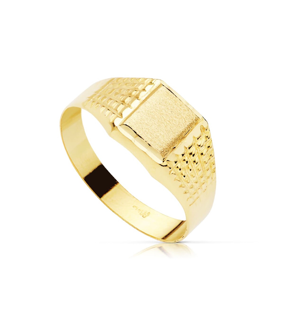 Chevalière enfant Eneko or jaune 18K. Bague garçon, cadeau communion, confirmation.