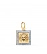 Ciondolo quadrato Medusa Oro bicolore 18kt con Greca. Ciondoli da donna, regalo unico, gioielli online.
