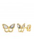Pendientes Jackie Mariposa Oro Bicolor 18K. Pendientes oro mujer y niñas - 750/1000 - pendientes pequeños.