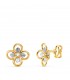 Boucles d'oreilles Jackie fleur 2 Ors 18K. Clous d'oreilles et puces d'oreilles.