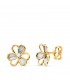 Boucles d'oreilles Jackie trèfle 2 Ors 18K. Clous d'oreilles et puces d'oreilles.