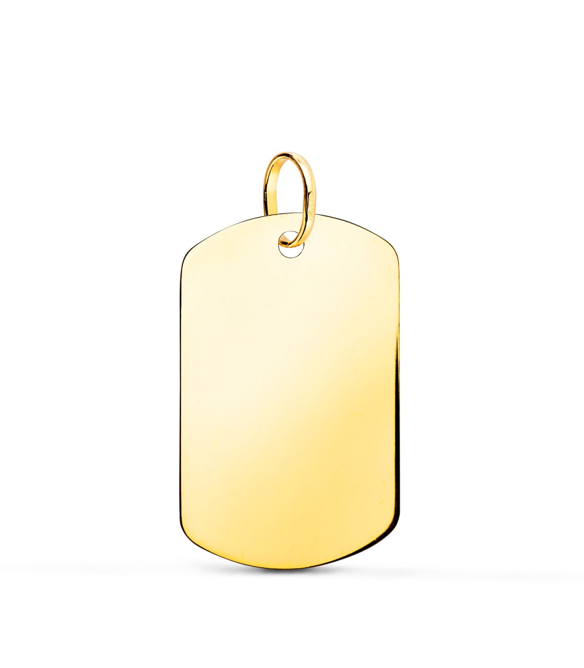 Chapa militar personalizada, colgantes de oro para hombre. Oro amarillo 18 kilates.
