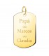 Pendentif personnalisé, Plaque Militaire con gravure - Pendentifs homme Or 750/1000