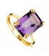 Bague améthyste Vancouver Or Jaune 18K. Bagues pour femmes, pierre semi-précieuse topaze bleue.
