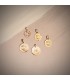 Ciondolo rigato Segno Zodiacale Pesci 18 Kt 16mm