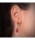Boucles d'oreilles Pendantes Yosaelis Corail Or Jaune 18K