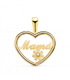 Ciondolo Cuore Messaggio "Mamá" oro giallo 18kt - Idee regalo Festa della mamma