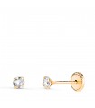 Pendientes de garra Madrid 3 mm Oro amarillo 18 Kt
