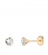 Pendientes de garra Madrid 4 mm Oro amarillo 18 Kt. Dormilonas bebé circonitas 4 garras. Cierre rosca.