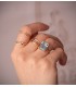 Anillo Cadena Maialen Oro Bicolor 18K, sortija mujer de eslabones. Anillos modernos, joyas mujer.