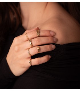 Bague maillons or 18 carat - Bagues en or pour femmes, bague fin.