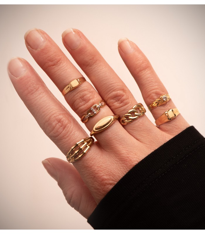 Bague Chevalière Ogivale Or 18K