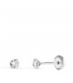 Boucles d'oreilles griffes Madrid 3 mm Or blanc 750