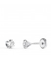 Boucles d'oreilles griffes Madrid 4 mm Or blanc 750