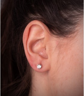 Punto luce, orecchini oro 18 carati 5 mm. Gioielli da donna.