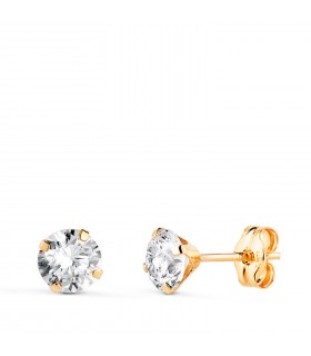 Pendientes de garra Madrid Oro amarillo 18K 5mm. Pendientes pequeños mujer.